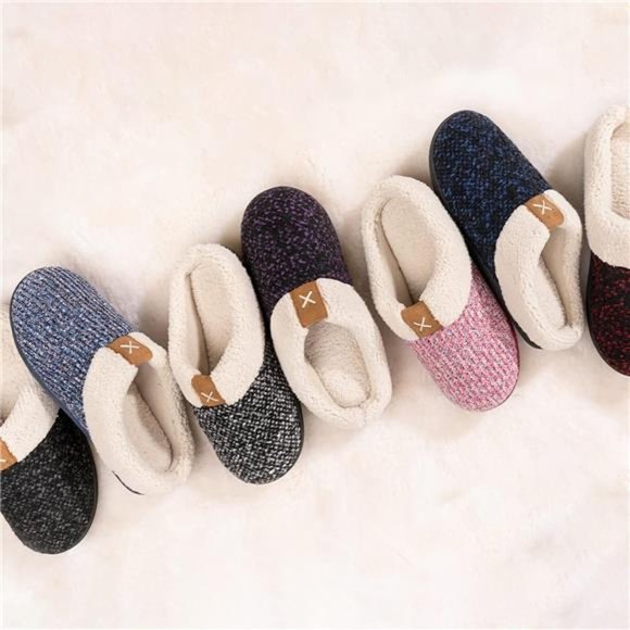 Women's Indoor  Slipper with Memory Foam Wool-Like with Anti-Skid Rubber Sole - Picture 6 of 6